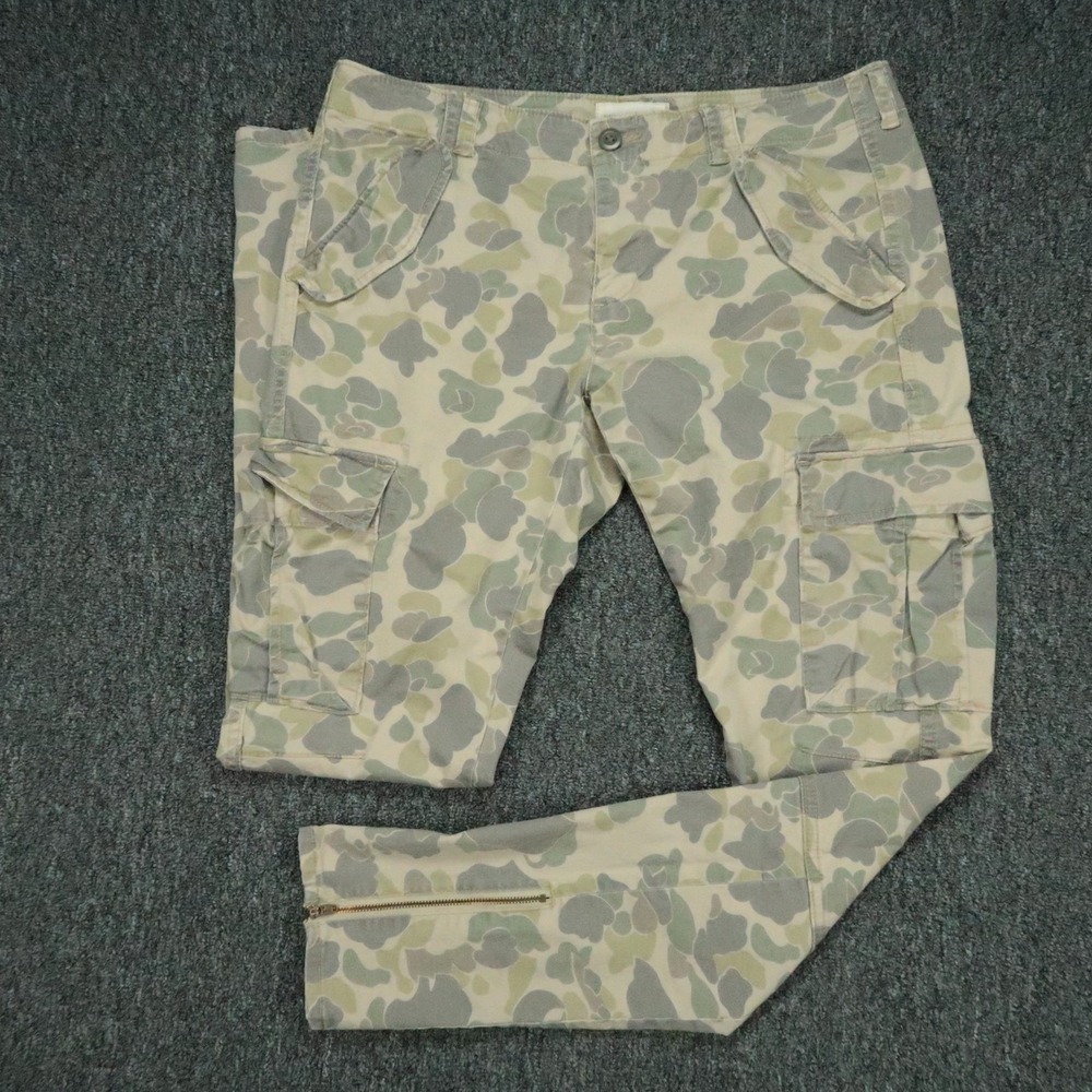 Denim Supply Ralph Lauren Pants Mens 30x32 Beige Green Camo Cargo Trouser